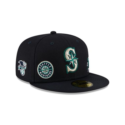 Blue Seattle Mariners Hat - New Era MLB Multi 59FIFTY Fitted Caps USA6184250